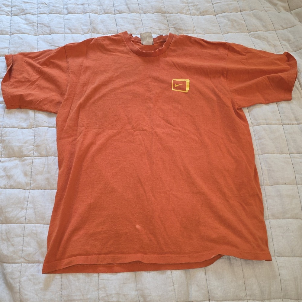 Vtg Nike Distressed Graphic Swoosh Logo T Shirt 90s Y2K‎ 2000s Basketball Sz XL